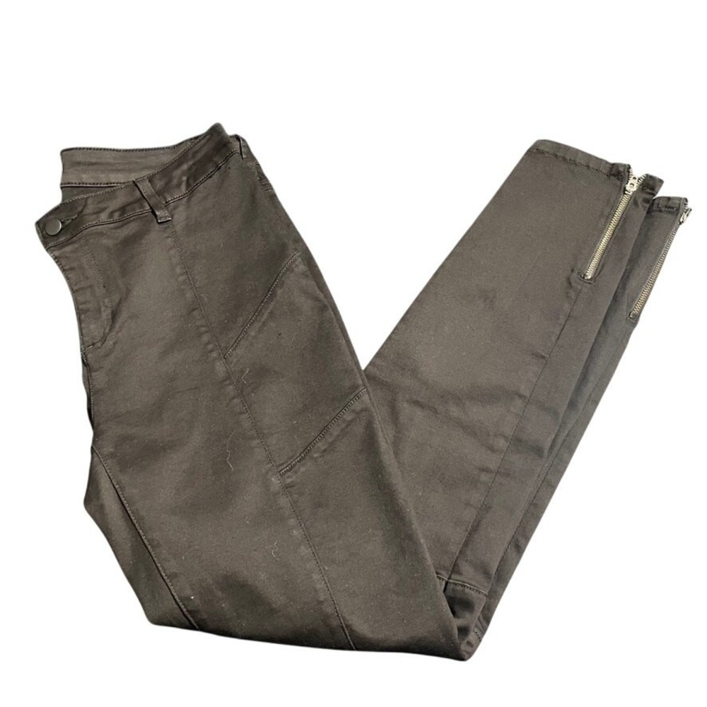 Eileen Fisher Black Stretch Zip Ankle Skinny Pants‎ Womens Size 8